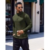 image:imageCOOFANDY Quarter Zip Pullover Men Long Sleeve Sweatshirts for Men Fleece Sweater FallDark Green