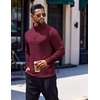 image:imageCOOFANDY Quarter Zip Pullover Men Long Sleeve Sweatshirts for Men Fleece Sweater FallDark Red