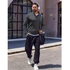 image:imageCOOFANDY Quarter Zip Pullover Men Long Sleeve Sweatshirts for Men Fleece Sweater FallHeather Grey