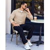 image:imageCOOFANDY Quarter Zip Pullover Men Long Sleeve Sweatshirts for Men Fleece Sweater FallKhaki