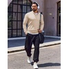 image:imageCOOFANDY Quarter Zip Pullover Men Long Sleeve Sweatshirts for Men Fleece Sweater FallKhaki