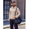 image:imageCOOFANDY Quarter Zip Pullover Men Long Sleeve Sweatshirts for Men Fleece Sweater FallKhaki