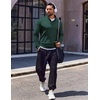 image:imageCOOFANDY Quarter Zip Pullover Men Long Sleeve Sweatshirts for Men Fleece Sweater FallLake Green
