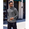 image:imageCOOFANDY Quarter Zip Pullover Men Long Sleeve Sweatshirts for Men Fleece Sweater FallLight Grey