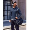 image:imageCOOFANDY Quarter Zip Pullover Men Long Sleeve Sweatshirts for Men Fleece Sweater FallNavy Blue