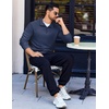 image:imageCOOFANDY Quarter Zip Pullover Men Long Sleeve Sweatshirts for Men Fleece Sweater FallNavy Blue