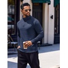 image:imageCOOFANDY Quarter Zip Pullover Men Long Sleeve Sweatshirts for Men Fleece Sweater FallNavy Blue