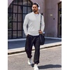 image:imageCOOFANDY Quarter Zip Pullover Men Long Sleeve Sweatshirts for Men Fleece Sweater FallWhite