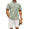 Green Floral Shirt/White Shorts