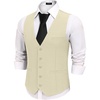 image:imageCOOFANDY Mens Business Suit Vests Slim Fit Formal Dress Waistcoat Groomsman Vest For WeddingLight Khaki