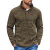 image:imageCOOFANDY Mens Casual Pullover Sweater Quarter Button Fleece Sweatshirt Knitted Thermal SweatersCoffee