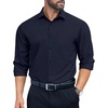 image:imageCOOFANDY Mens Dress Shirts Long Sleeve Wrinkle Free Button Down Shirts Formal Business ShirtDark Blue