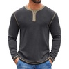 image:imageCOOFANDY Mens Henley Shirts Long Sleeve Button TShirt Fashion Casual Pullover Shirts Soft Stretch Tees TopsDark Grey