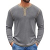 image:imageCOOFANDY Mens Henley Shirts Long Sleeve Button TShirt Fashion Casual Pullover Shirts Soft Stretch Tees TopsGrey