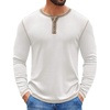 image:imageCOOFANDY Mens Henley Shirts Long Sleeve Button TShirt Fashion Casual Pullover Shirts Soft Stretch Tees TopsWhite