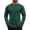 image:imageCOOFANDY Mens Henley Shirts Long Sleeve Button TShirt Lightweight Fashion Casual Pullover ShirtGreen