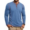 image:imageCOOFANDY Mens Henley Shirts Long Sleeve Casual Maverick Slub Henley TShirts Lightweight Basic TeeBlue