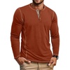image:imageCOOFANDY Mens Henley Shirts Long Sleeve Casual Maverick Slub Henley TShirts Lightweight Basic TeeCaramel