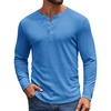 image:imageCOOFANDY Mens Henley Shirts Long Sleeve Casual Pullover Shirt Fashion Button TShirtBlue