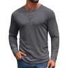 image:imageCOOFANDY Mens Henley Shirts Long Sleeve Casual Pullover Shirt Fashion Button TShirtDark Grey