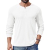 image:imageCOOFANDY Mens Henley Shirts Long Sleeve Fashion Tee Shirts Slim Fit 4 Buttons TShirts Casual Basic Pullover TopWhite