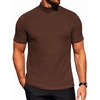 image:imageCOOFANDY Mens Mock Neck TShirts Short Sleeve Ribbed Knit Shirt Soft Tee Shirt Casual Basic TopsBrown