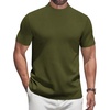 image:imageCOOFANDY Mens Mock Turtleneck Sweater Short Sleeve Casual Knitted TShirts Thermal Tops Solid Basic TeeDark Green