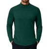 image:imageCOOFANDY Mens Mock Turtleneck TShirts Long Sleeve Solid Color Tees Shirts Basic Casual Slim Fit Pullover T ShirtsDark Green