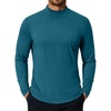image:imageCOOFANDY Mens Mock Turtleneck TShirts Long Sleeve Solid Color Tees Shirts Basic Casual Slim Fit Pullover T ShirtsDeep Blue