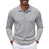 image:imageCOOFANDY Mens Polo Shirt Long Sleeve Moisture Wicking Golf Shirts Sun Protection Collared Work ShirtsLight Grey