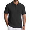 image:imageCOOFANDY Mens Polo Shirts Short Sleeve Casual Knit Textured Polo Shirt Summer Collared TShirt01black