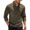 image:imageCOOFANDY Mens Quarter Button Henley Sweater Casual Knitted Sweatshirt Mock Neck Thermal Fleece Pullover Sweater with PocketCoffee