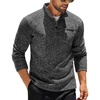 image:imageCOOFANDY Mens Quarter Button Henley Sweater Casual Knitted Sweatshirt Mock Neck Thermal Fleece Pullover Sweater with PocketDark Grey