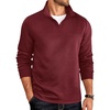image:imageCOOFANDY Mens Quarter Zip Pullover Lightweight Textured Sweatshirt Long Sleeve Casual Mock Neck Polo ShirtsWine Red