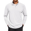image:imageCOOFANDY Mens Quarter Zip Pullover Long Sleeve Mock Turtleneck Sweatshirts Thermal Workout Golf Polo ShirtWhite