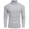 image:imageCOOFANDY Mens Ribbed Turtleneck Sweater Casual Basic Long Sleeve Knitted Pullover SweaterLight Grey