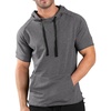image:imageCOOFANDY Mens Short Sleeve Hoodie Workout Gym Sweatshirt Muscle Fit Fashion Athletic Hoodies Pullover Cotton Hooded TShirtsDark Grey