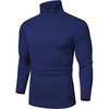 image:imageCOOFANDY Mens Slim Fit Basic Turtleneck Long Sleeve Lightweight Pullover Sweaters Casual Knitted TopsDark Blue