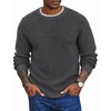 image:imageCOOFANDY Mens Sweater Crewneck Pullover Waffle Knit Long Sleeve  Crewneck Design Waffle Knit Raglan Sleeves Warm Comfort Durable Stretch FitDark Grey