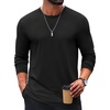 image:imageCOOFANDY Mens TShirt Long Sleeve Crew Neck Basic Tee Shirts Soft Casual Lightweight TShirtsAblack