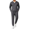 image:imageCOOFANDY Mens Tracksuit 2 Piece Quarter Zip Polo Athletic Sweatsuits Casual Running Jogging Sport Suit SetsDark Gray