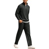 image:imageCOOFANDY Mens Tracksuit 2 Piece Relaxed Fit Halfzip Sweatsuits Athletic Running Jogging Suit SetsBlack