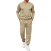 image:imageCOOFANDY Mens Tracksuit 2 Piece Sweatsuit Set Long Sleeve Pullover Athletic Suit For Sports Casual Fitness JoggingKhaki