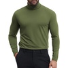 image:imageCOOFANDY Mens Turtleneck Shirts Slim Fit Shirt Tops Lightweight Pullover Thermal Sweater Casual Long Sleeve ShirtArmy Green