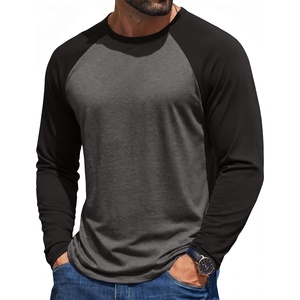 image:imageCOOFANDY Men Long Sleeve T Shirts Crew Neck Long Sleeve Shirt Stretch Undershirt Raglan Casual Tee01 Dark Heather Grey