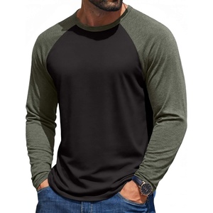 image:imageCOOFANDY Men Long Sleeve T Shirts Crew Neck Long Sleeve Shirt Stretch Undershirt Raglan Casual TeeBlack