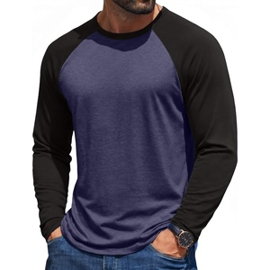 image:imageCOOFANDY Men Long Sleeve T Shirts Crew Neck Long Sleeve Shirt Stretch Undershirt Raglan Casual TeeNavy Blue
