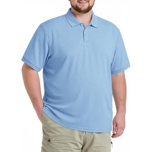 image:imageCOOFANDY Mens Big and Tall Polo Shirts Golf Shirt Short Sleeve Cotton Pique T Shirts Quick DryLight Blue