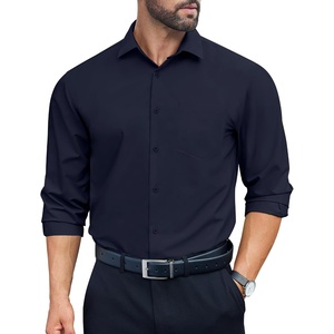 image:imageCOOFANDY Mens Dress Shirts Long Sleeve Wrinkle Free Button Down Shirts Formal Business ShirtDark Blue