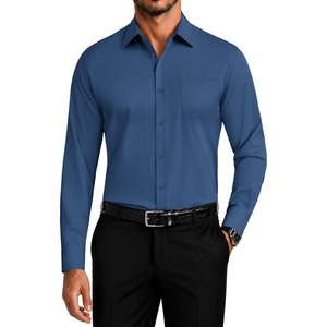 image:imageCOOFANDY Mens Dress Shirts Wrinkle Free Long Sleeve Button Down Shirt Formal Business ShirtsDark Blue